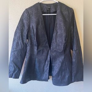 Lane Bryant black snake skin peplum blazer